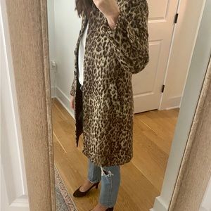 EUC J. Crew leopard print topcoat